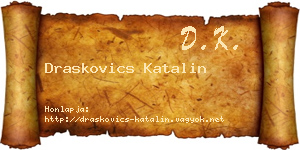 Draskovics Katalin névjegykártya